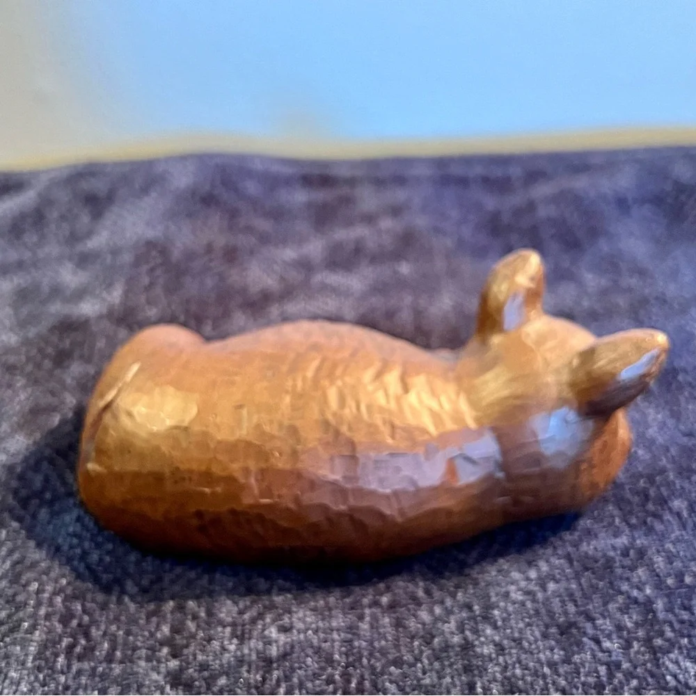 Pig - Vintage Red Mill Carved Art 